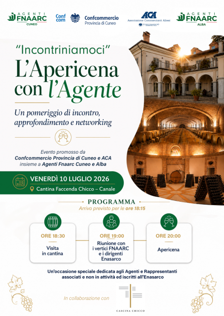 Agenti Fnaarc Cuneo e Alba: il 10 luglio a Canale un evento dedicato al networking e alla forza del sistema associativo